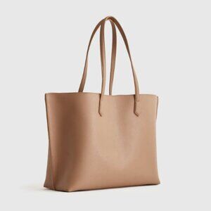 Quince Italian Leather Triple Compartment Shopper Tote
